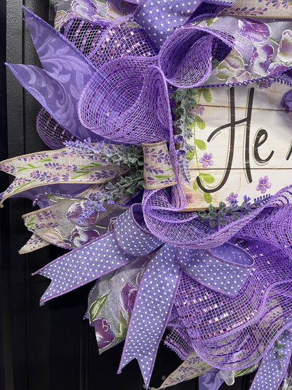 He is Risen Wreath, Religious Spring Front Door Decor, KatsCreationsNMore
