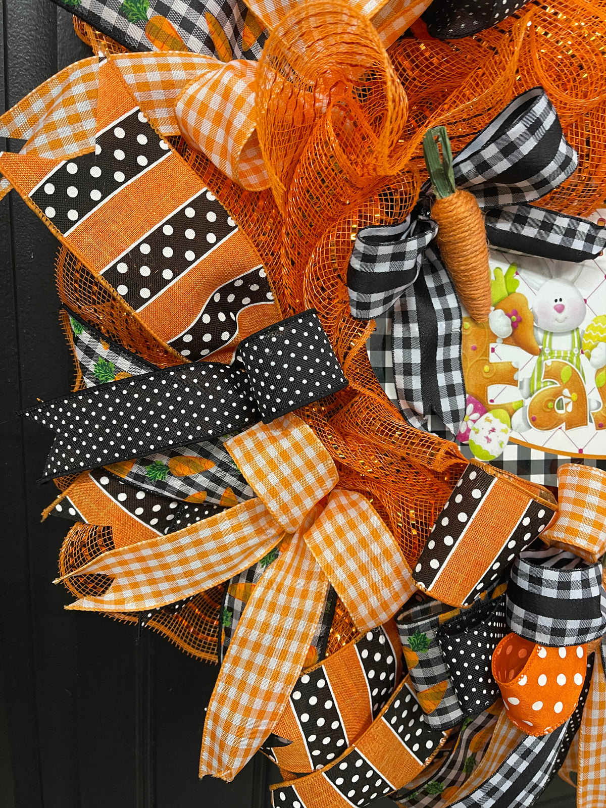 Happy Easter Carrot Wreath, Spring Front Door Decor, KatsCreationsNMore