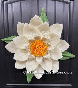 Magnolia Flower Wreath, Southern Floral Front Door Decor, KatsCreationsNMore
