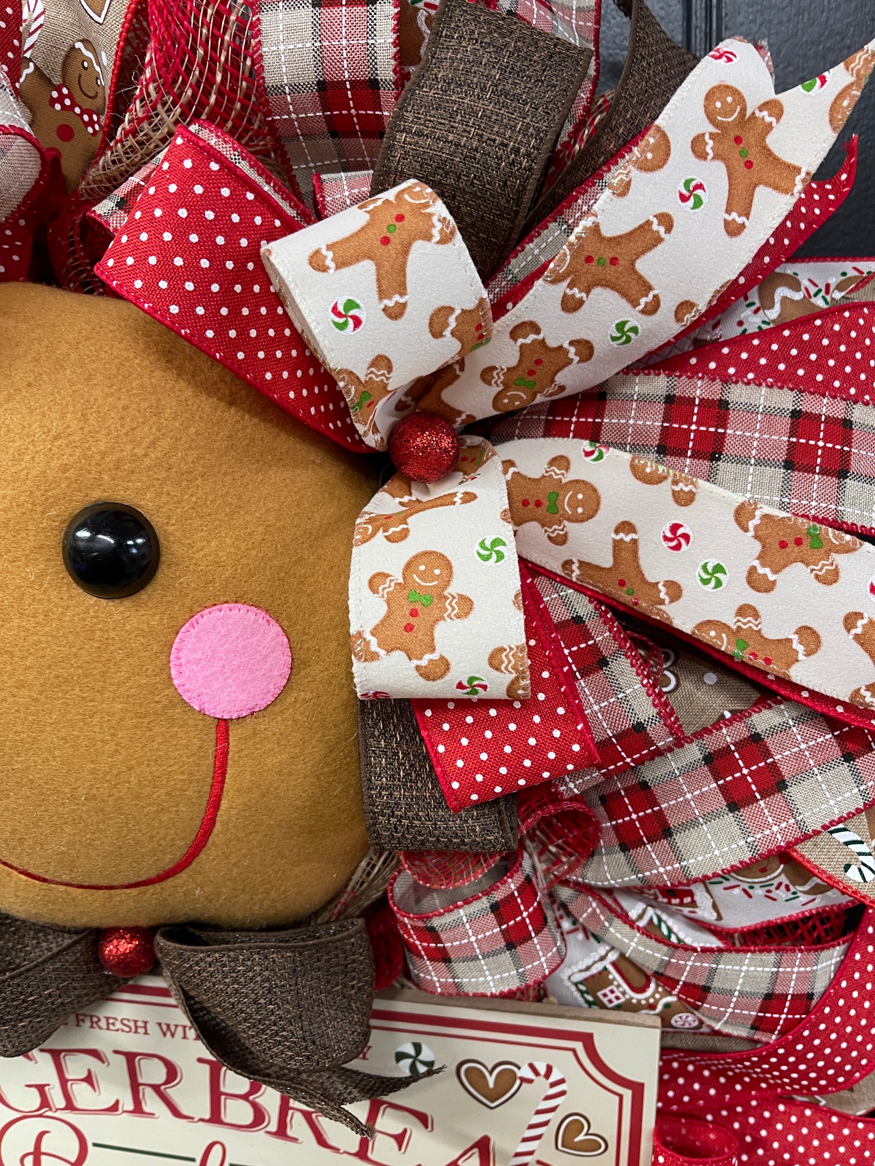 Gingerbread Girl Cookie Christmas Swag Wreath by KatsCreationsNMore