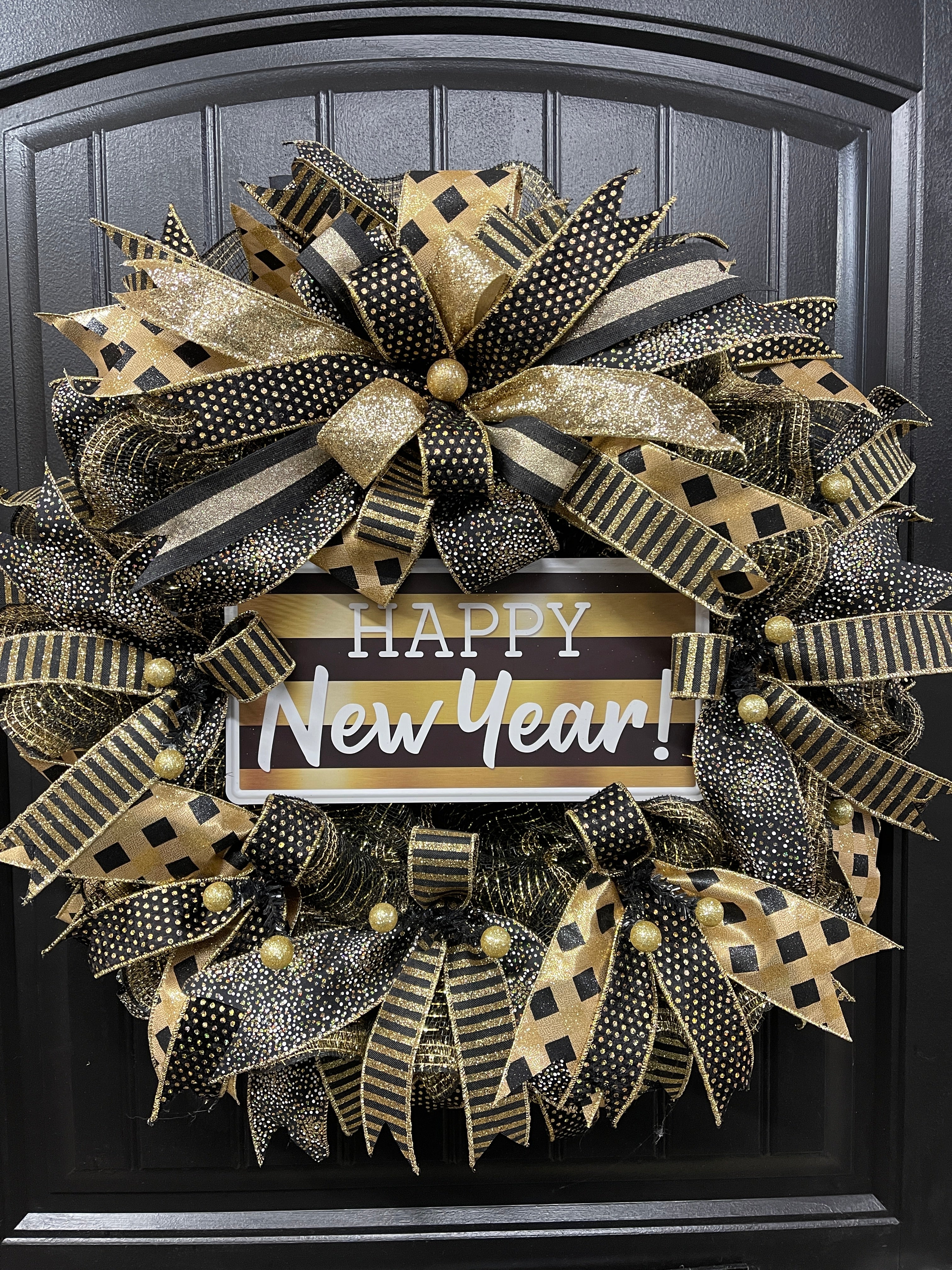 Happy New Years Wreath, Party Decoration, KatsCreationsNMore