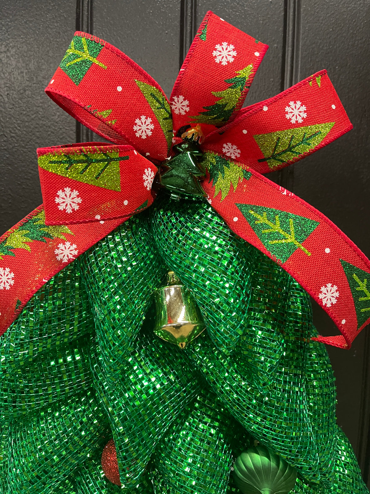 Traditional Christmas Tree Wreath, Holiday Front Door Decor, KatsCreationsNMore