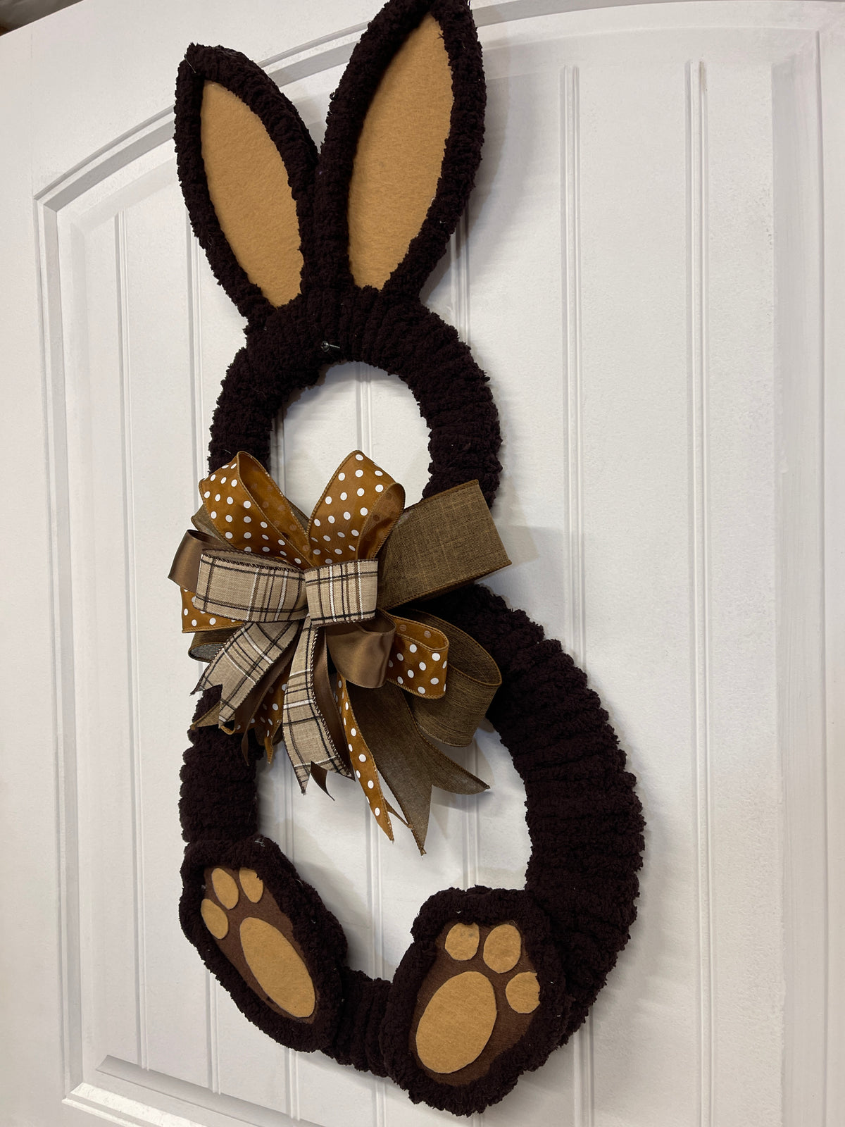Chocolate Chenille Bunny Wreath