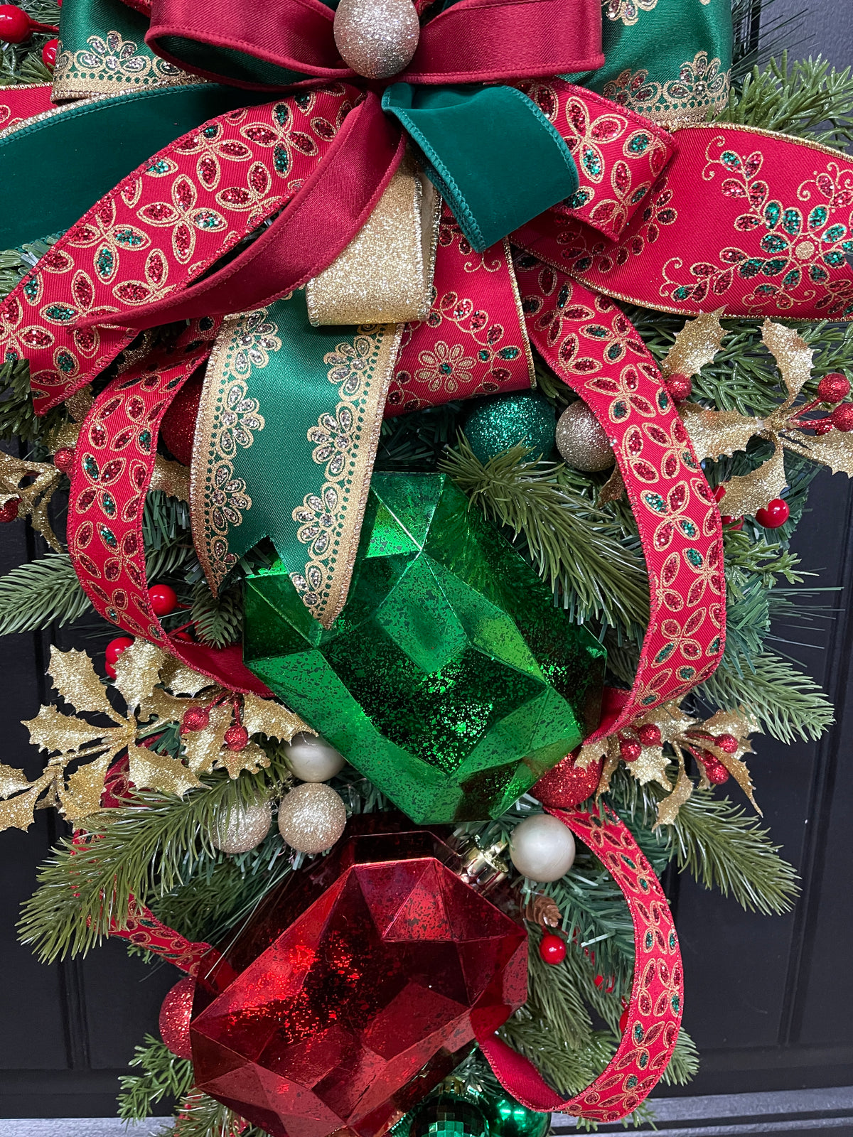 Antiques Jewel Christmas Swag, Victorian Elegant Holiday Door Decor, KatsCreationsNMore