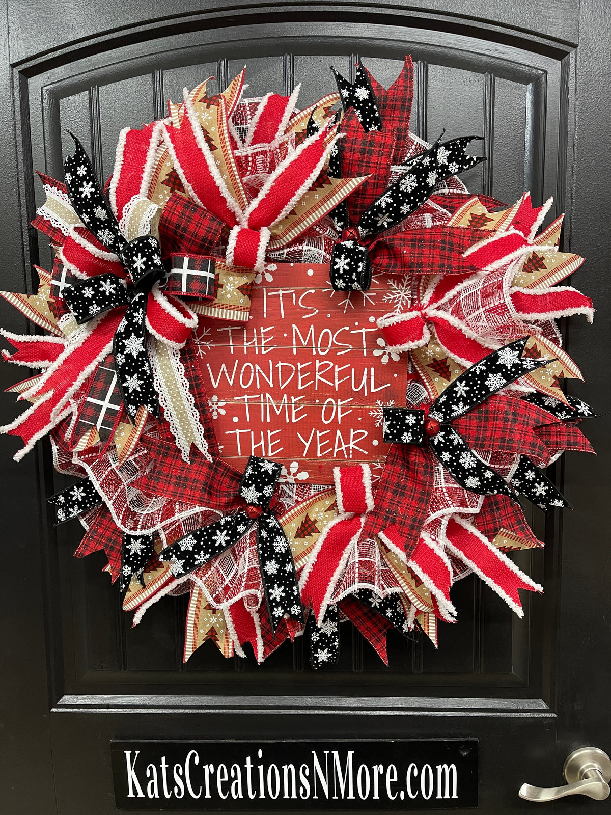 It’s The Most Wonderful Time of the Year Christmas Buffalo Plaid Wreath
