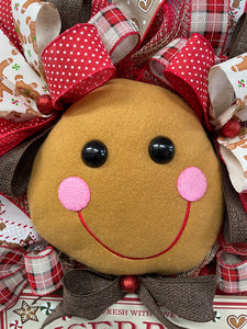 Gingerbread Girl Cookie Christmas Swag Wreath by KatsCreationsNMore