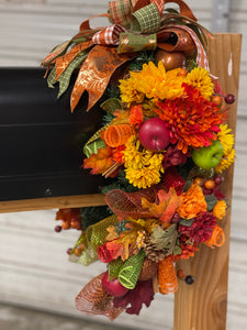 Fall Mailbox Swag, Autumn Floral Centerpiece, Thanksgiving Table Runner, KatsCreationsNMore