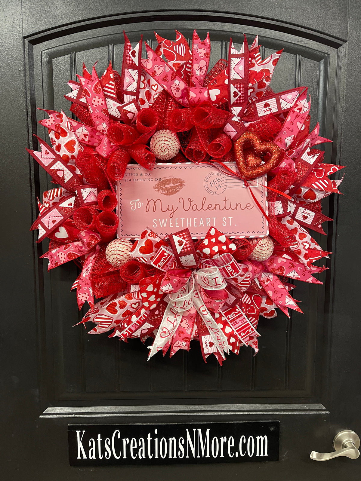 My Valentine Sweetheart St Wreath, Love Letter Front Door Decor, KatsCreationsNMore