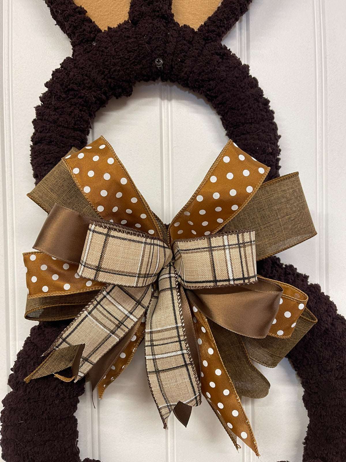 Chocolate Chenille Bunny Wreath