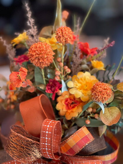 Fall Lantern Swag, Autumn Floral Swag, Fall Lantern Decor, Orange Fall Decor, Thanksgiving Table Decor, Fall Centerpiece