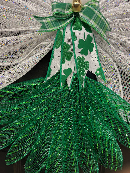 St. Patrick’s Day Angel Tree Topper, Irish Guardian Angel Wall Hanging, Holiday Graveside Memorial, KatsCreationsNMore