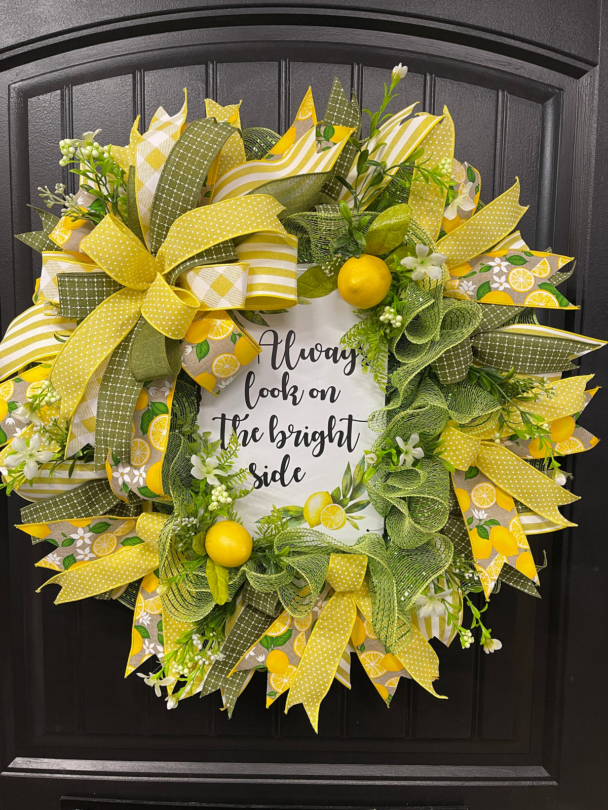 Summer Lemon Deco Mesh Wreath, Lemon Front Door Wreath, Bright Side Wreath, Summer Door Decor, Yellow Lemon Wreath, Always Look On The Bright Side Lemon Deco Mesh Wreath, KatsCreationsNMore