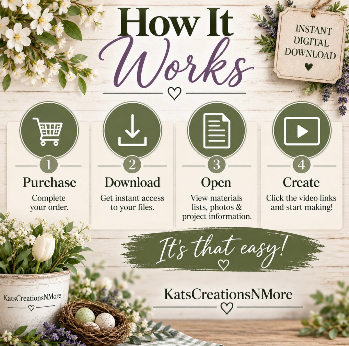 6 Wreath Making Tutorials Bundle | Spring Easter Farmhouse Wreath DIY | Digital Download
