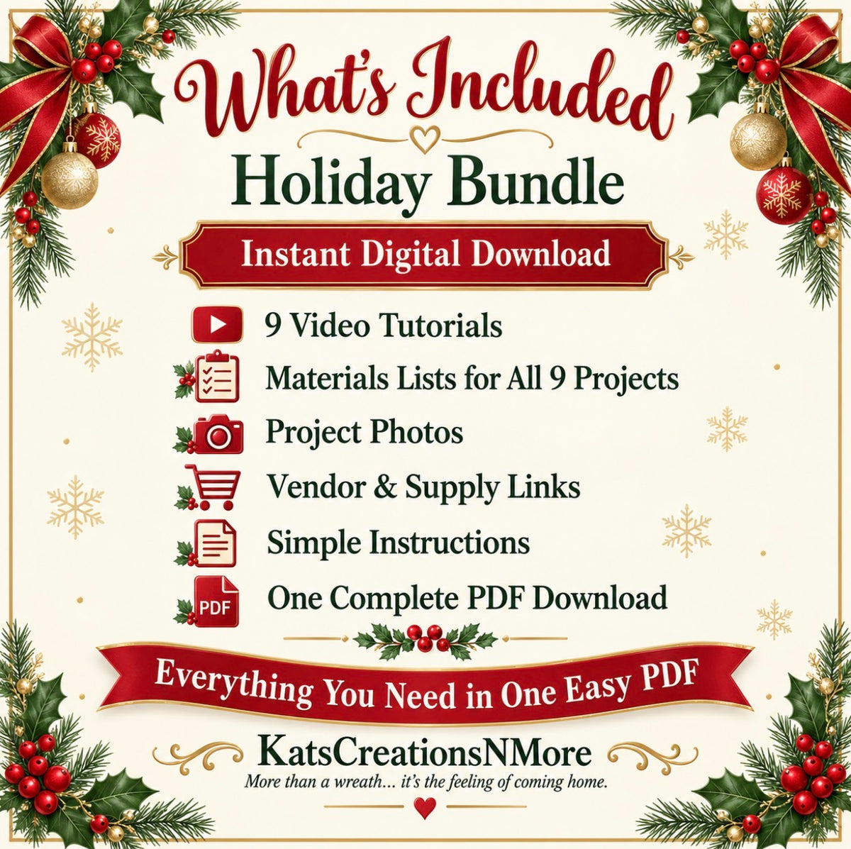 Holiday Bundle | 9 DIY Wreath & Seasonal Decor Tutorials