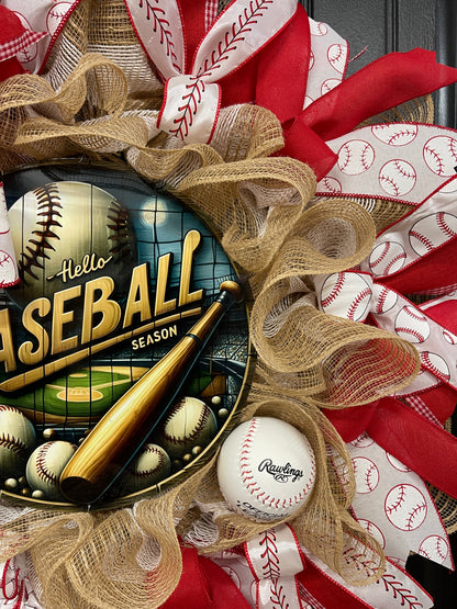 Baseball Season Wreath, KatsCreationsNMore, Sports Front Door Decoration