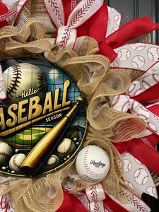 Baseball Season Wreath, KatsCreationsNMore, Sports Front Door Decoration