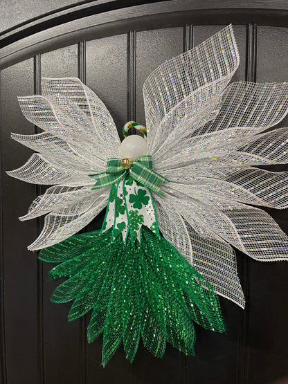 St. Patrick’s Day Angel Tree Topper, Irish Guardian Angel Wall Hanging, Holiday Graveside Memorial, KatsCreationsNMore