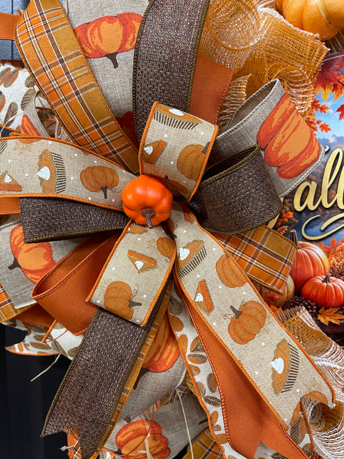 Pumpkin Fallelujah Wreath with Cinnamon Sticks – Cozy Farmhouse Autumn Door Décor, KatsCreationsNMore