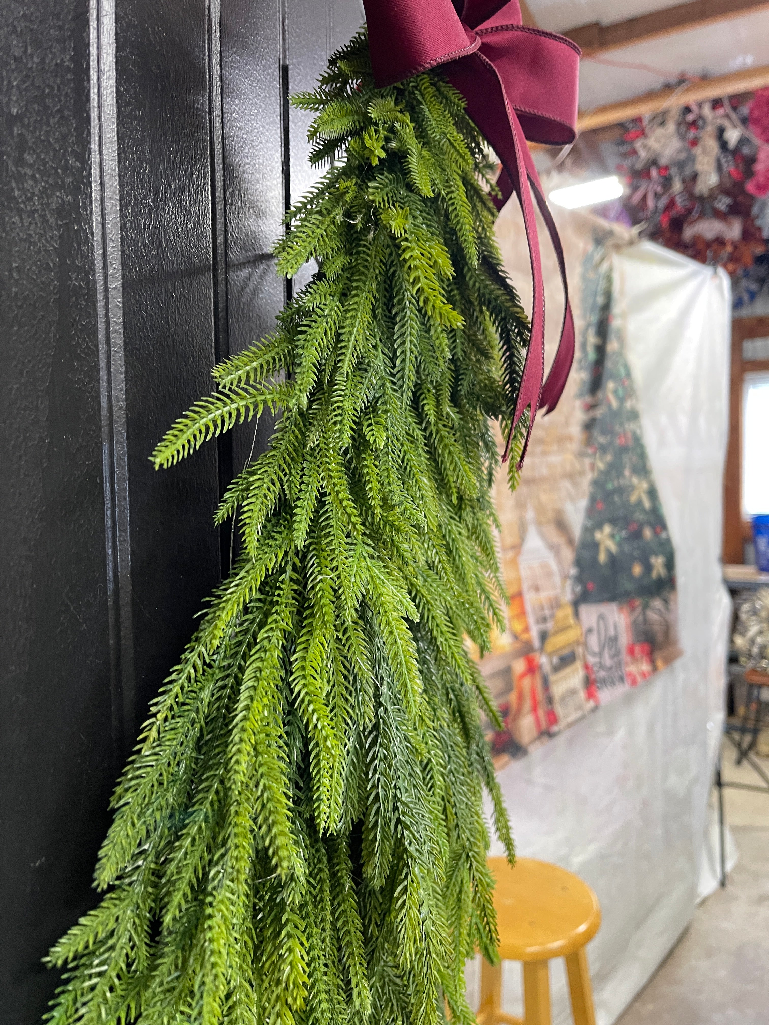 Norfolk Artificial Pine Tree Christmas Wreath, Winter Real Touch Front Door Decor, KatsCreationsNMore