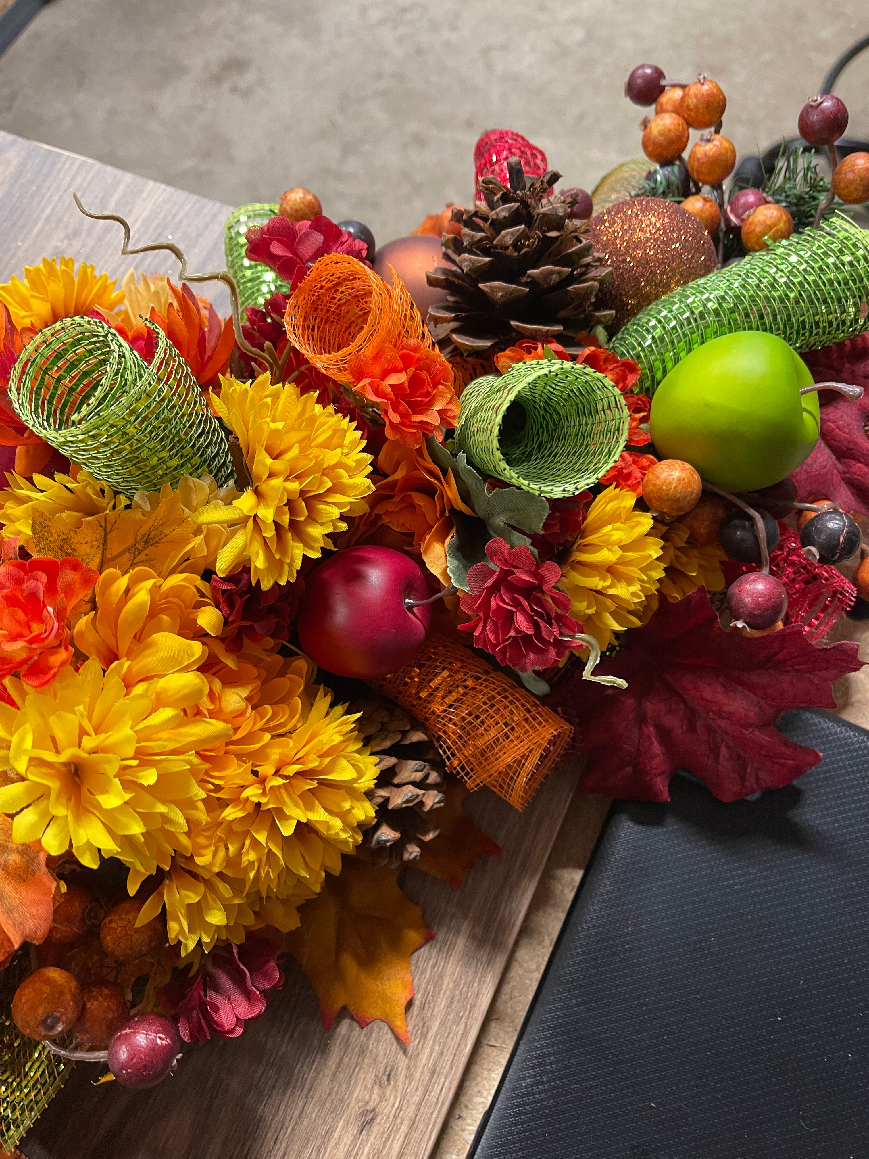 Fall Mailbox Swag, Autumn Floral Centerpiece, Thanksgiving Table Runner, KatsCreationsNMore