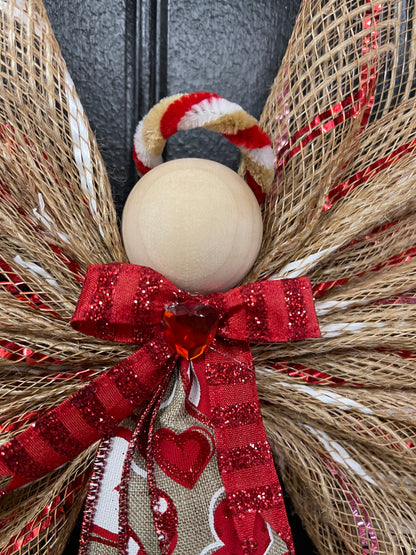 Valentine’s Day Country Angel Tree Topper, Graveside Memorial, KatsCreationsNMore