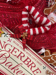 Gingerbread Nutcracker Christmas Bakery Wreath, Holiday Cookies Front Door Decor, KatsCreationsNMore