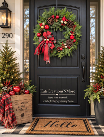 Christmas at the Orchard | 26-Inch Handmade Evergreen Christmas Wreath