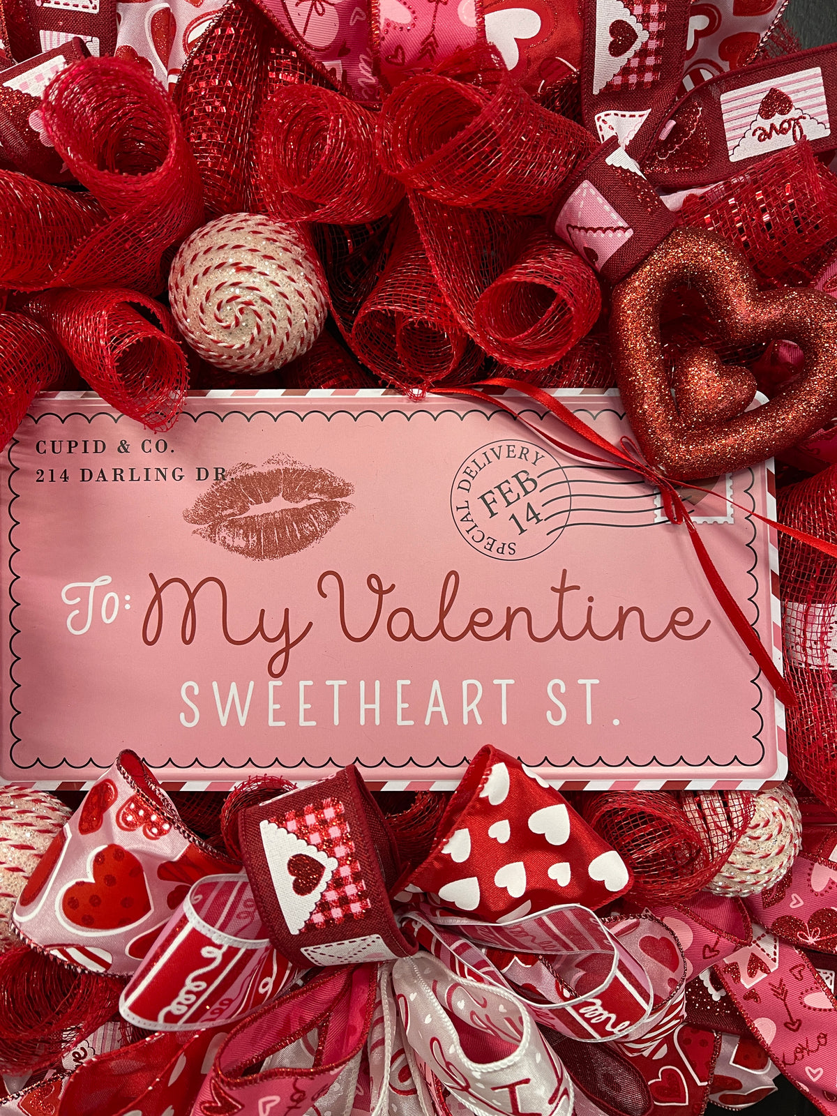 My Valentine Sweetheart St Wreath, Love Letter Front Door Decor, KatsCreationsNMore