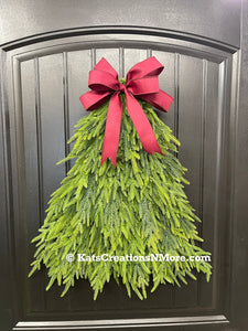 Norfolk Artificial Pine Tree Christmas Wreath, Winter Real Touch Front Door Decor, KatsCreationsNMore