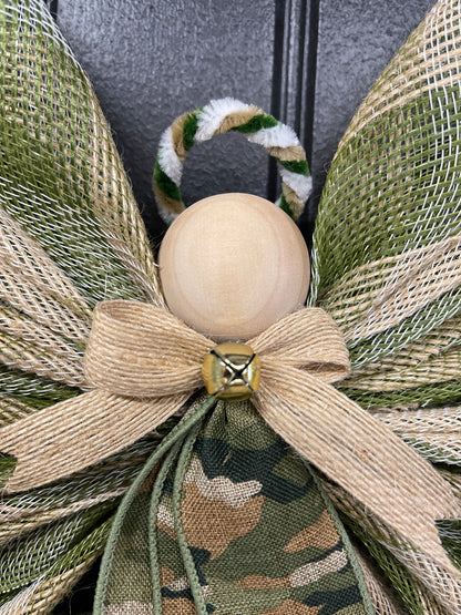 Army Military Angel Wreath, US Army Support Guardian Angel Wall Hanging, Veteran Tribute, Graveside Memorial, KatsCreationsNMore