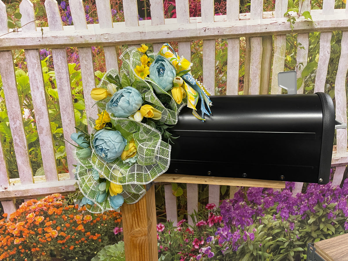 Spring Floral Mailbox Swag, Easter Centerpiece, Seasonal Home Decor, KatsCreationsNMore
