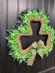 Shamrock St. Patrick’s Day Rustic Wreath by KatsCreationsNMore