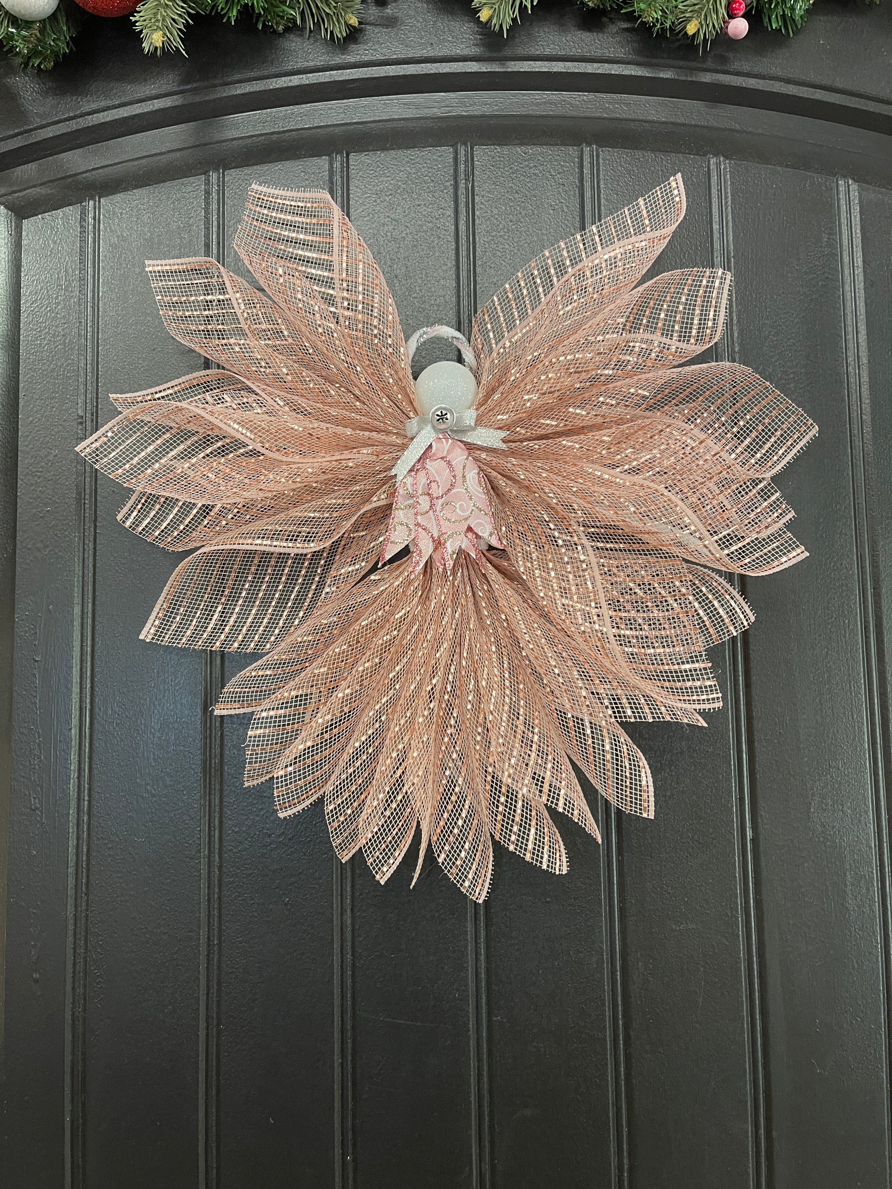 Rose Gold Angel Tree Topper, Christmas Angel Decor, Graveside Memorial, Guardian Prayer Angel Reminders, KatsCreationsNMore