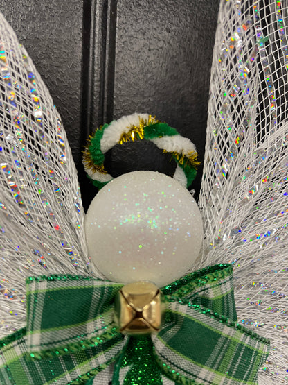 St. Patrick’s Day Angel Tree Topper, Irish Guardian Angel Wall Hanging, Holiday Graveside Memorial, KatsCreationsNMore