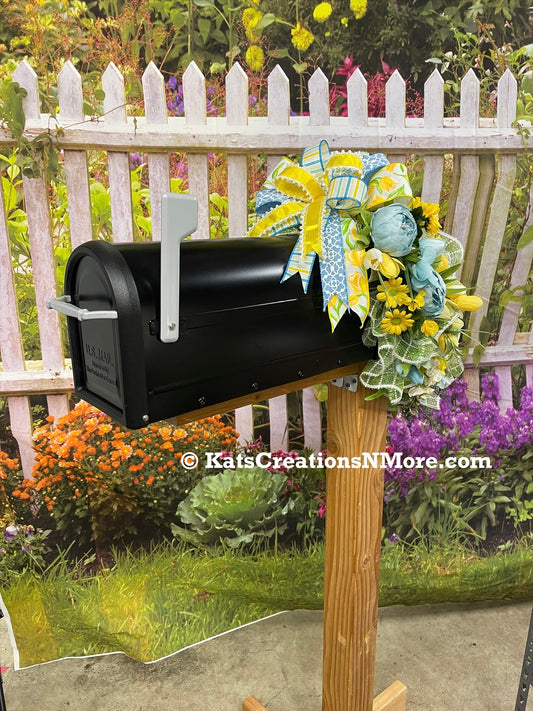 Spring Floral Mailbox Swag, Easter Centerpiece, Seasonal Home Decor, KatsCreationsNMore