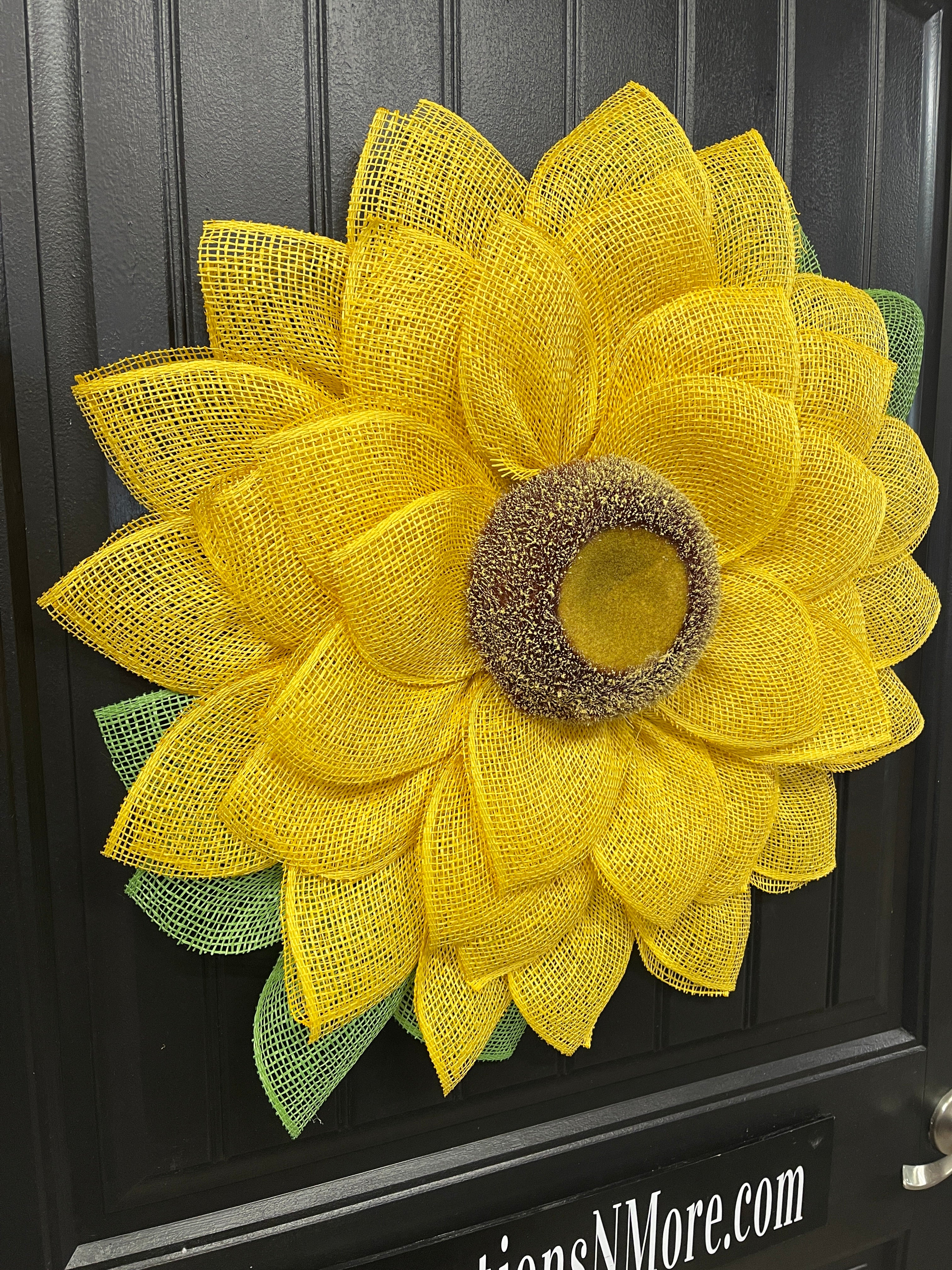 Spring Sunflower Wreath, Floral Front Door Decor, KatsCreationsNMore