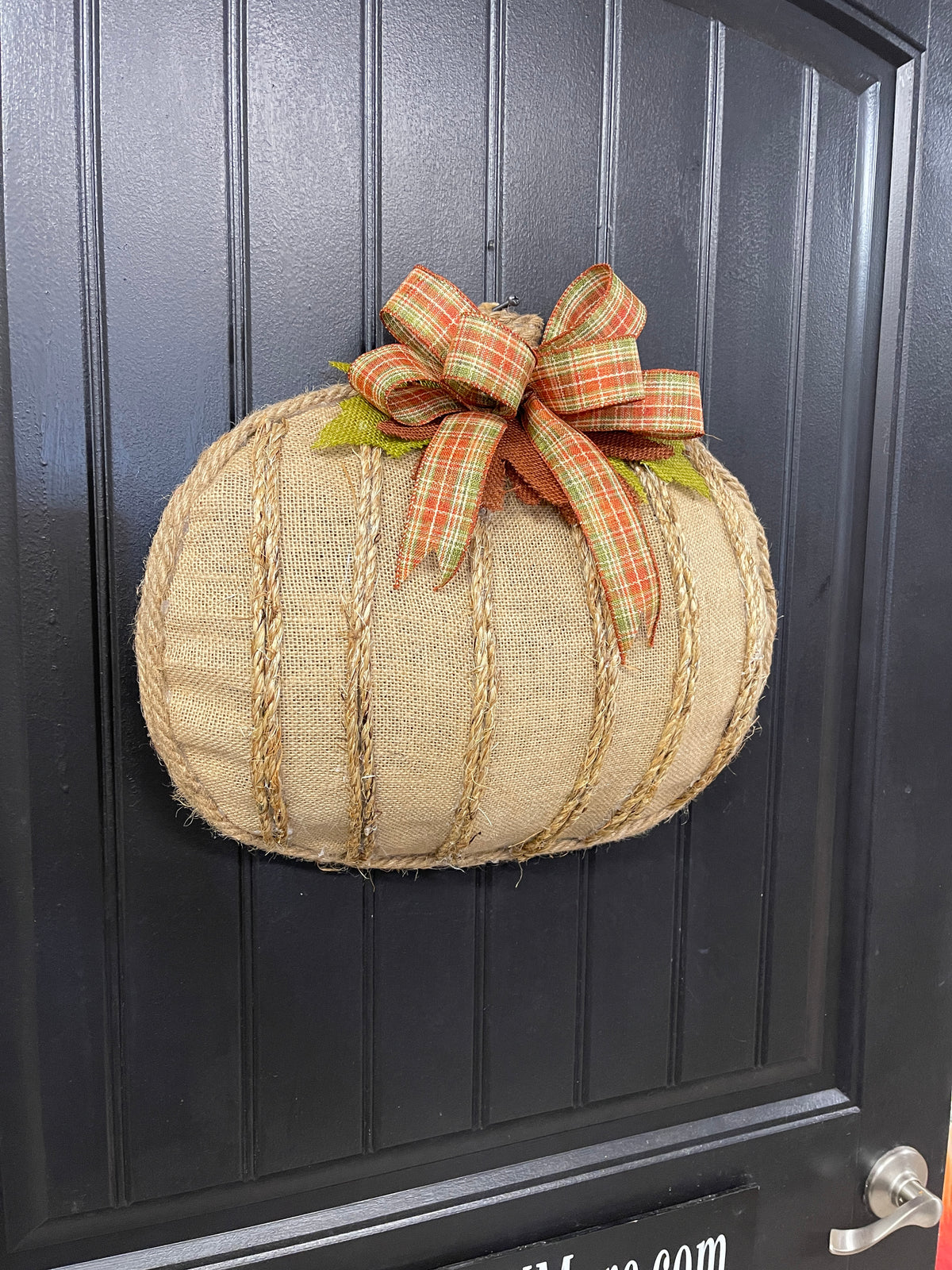Rustic Fall Burlap Pumpkin Wreath, KatsCreationsNMore