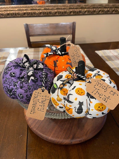 Handmade Fabric Pumpkins | Fall & Halloween Tabletop Decor