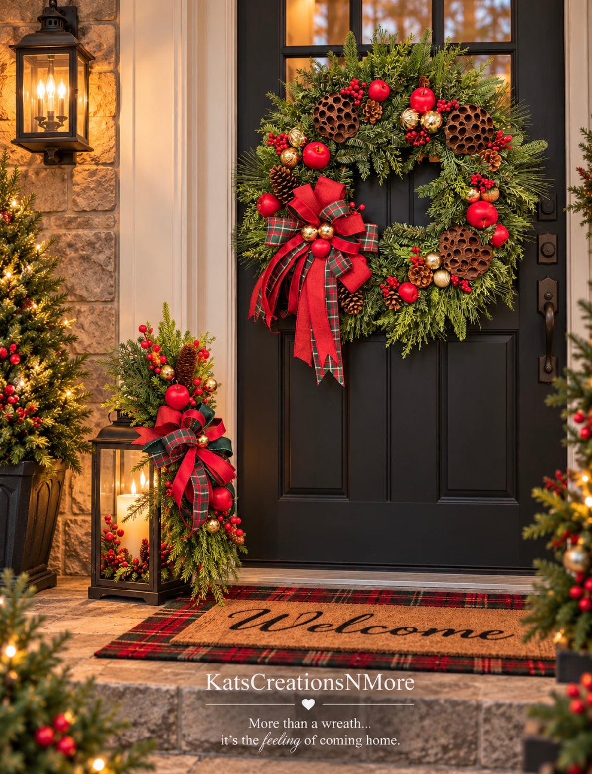 Christmas at the Orchard | Handmade Evergreen Holiday Swag