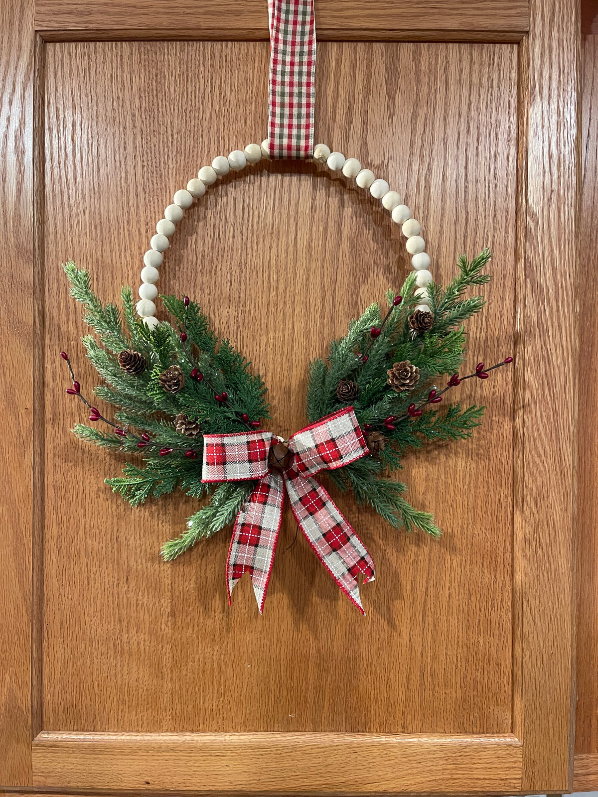 Set of 2 Mini Beaded Christmas Wreaths by KatsCreationsNMore