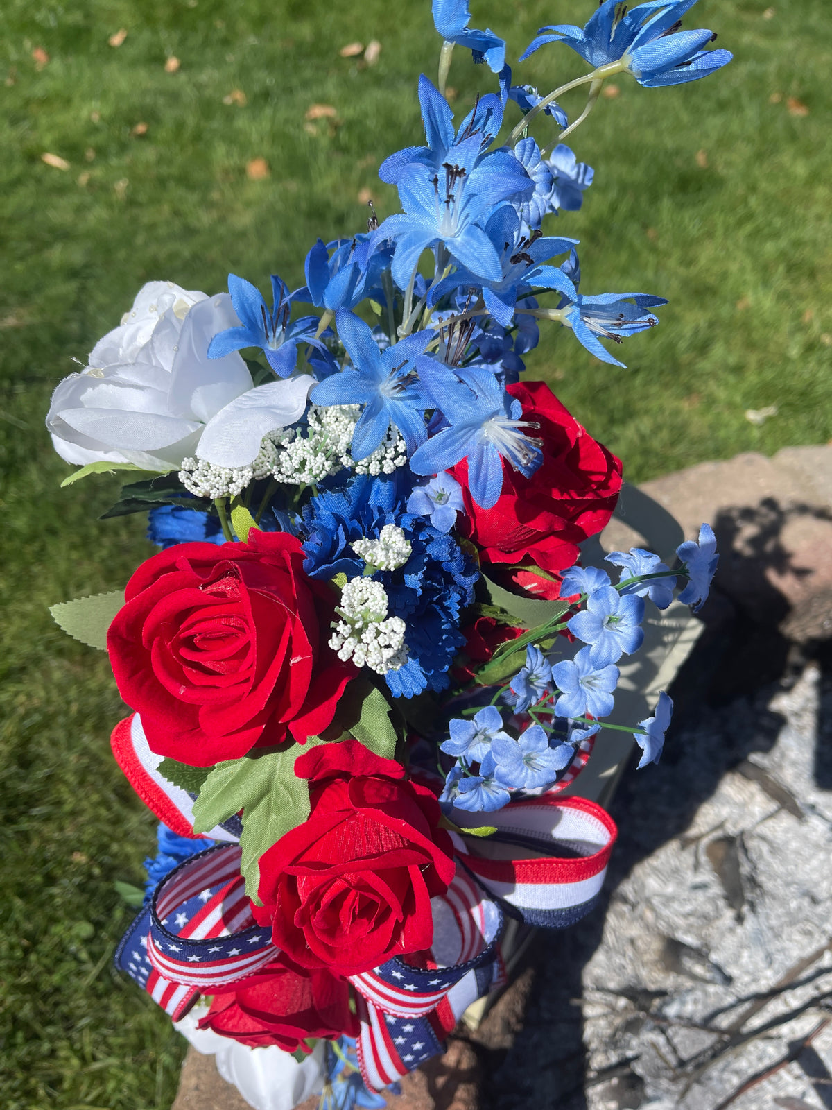 Patriotic Floral Lantern Swag