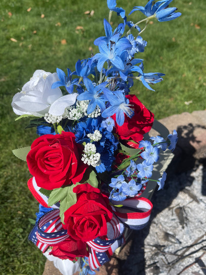 Patriotic Floral Lantern Swag