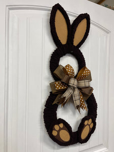 Chocolate Chenille Bunny Wreath
