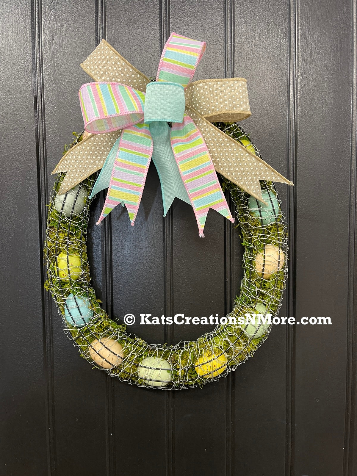 Spring Farmhouse Country Egg Wreath, Rustic Easter Wall Decor, KatsCreationsNMore