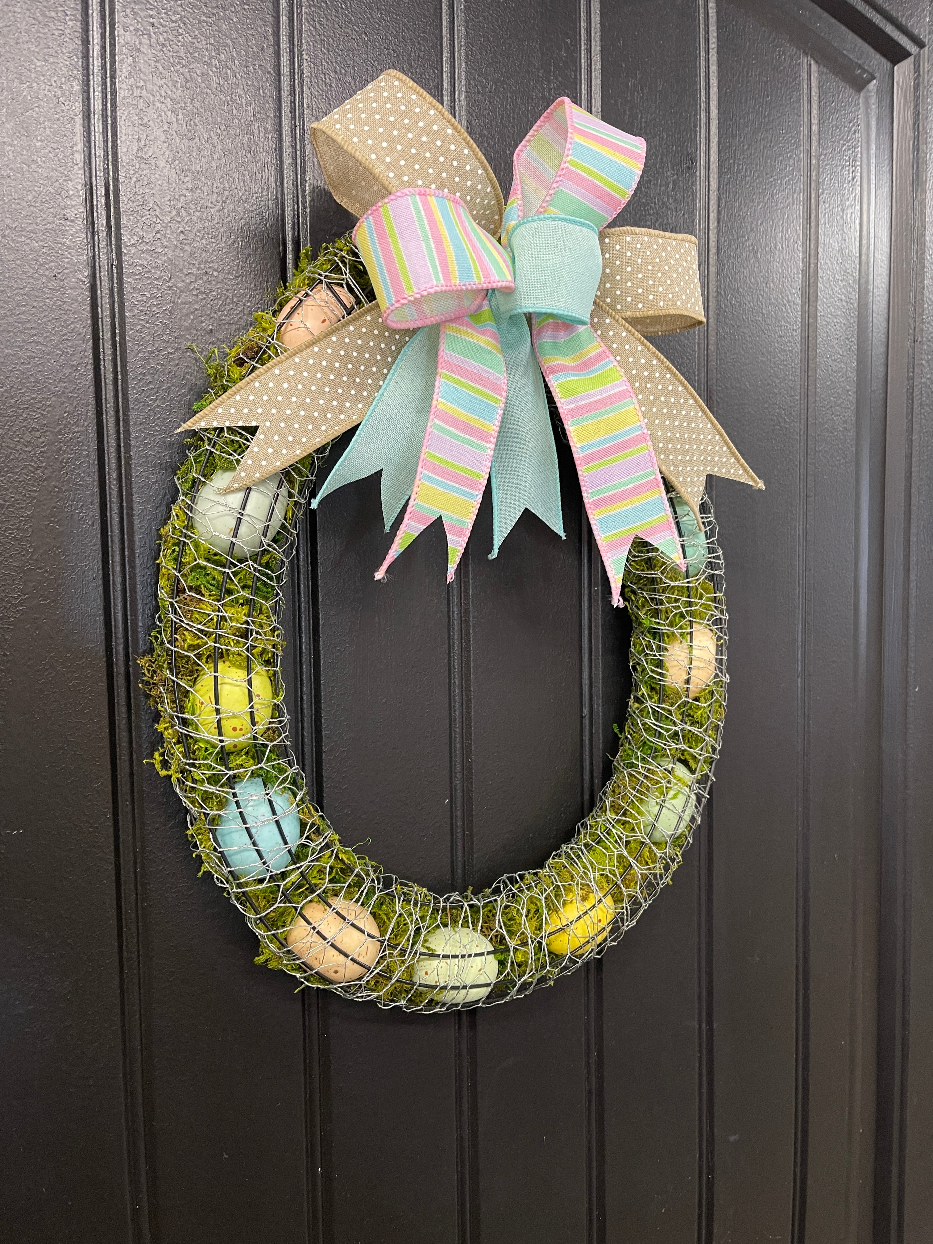 Spring Farmhouse Country Egg Wreath, Rustic Easter Wall Decor, KatsCreationsNMore