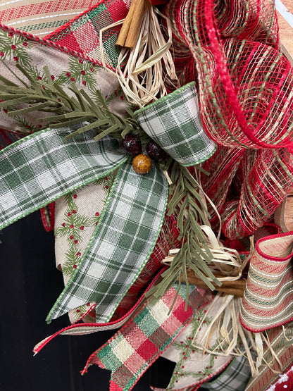 Rustic Country Merry Christmas Star Wreath, Primitive Holiday Front Door Decor, KatsCreationsNMore