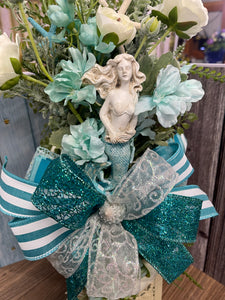 Mermaid Beach Lantern Swag, Ocean Cottage Home Decor, KatsCreationsNMore