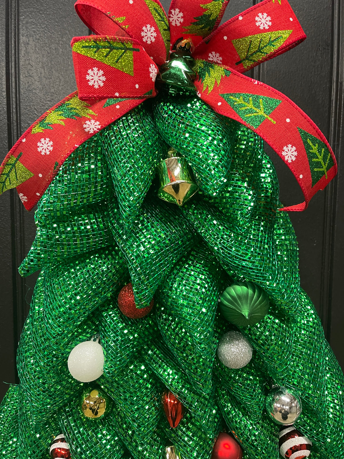 Traditional Christmas Tree Wreath, Holiday Front Door Decor, KatsCreationsNMore