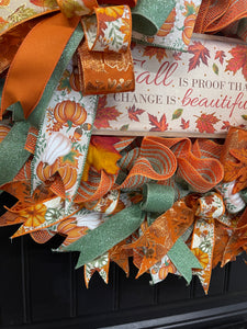 Fall Leaves Wreath,Autumn Front Door Decor,KatsCreationsNMore