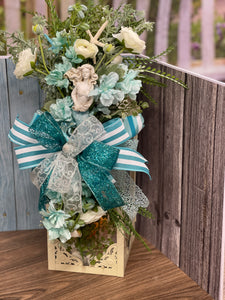 Mermaid Beach Lantern Swag, Ocean Cottage Home Decor, KatsCreationsNMore